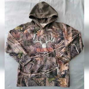 Redhead Truetimber Camouflage Pullover Hoodie Hunting Boys Sz L Green Camo Deer